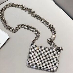 Crystal Mini Bag Silver & Black